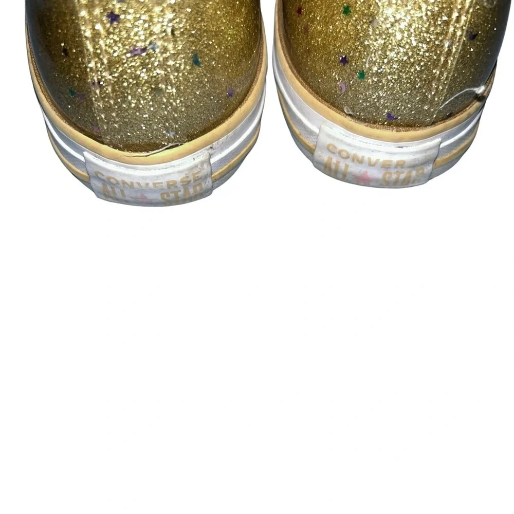 KIDS girls converse all star gold stars galaxy glitter sneakers youth size 3 3Y